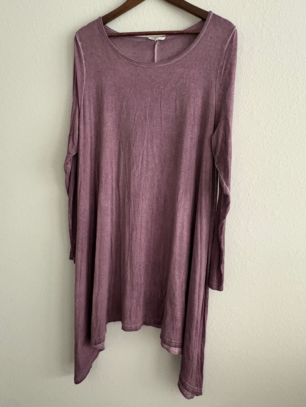 Easel Relaxed Long Sleeve Swing Dress in Mauve
